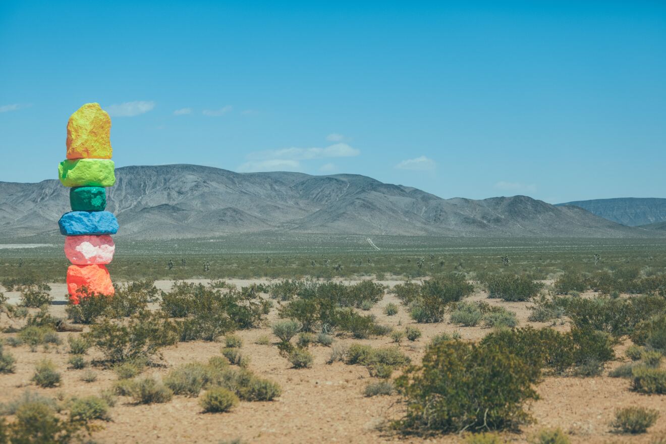 A look at Seven Magic Mountains outside of Las Vegas, Nev.
